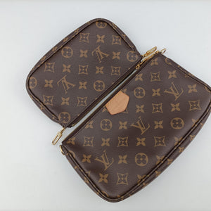 Pre-owned Louis Vuitton Multi Pochette Accessoir brown×khaki Monogram Canvas M44813 shoulderbag | stylenewstar