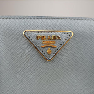 Pre-owned Prada Galleria Blue SAFFIANO Leather BN1801 shoulderbag | stylenewstar
