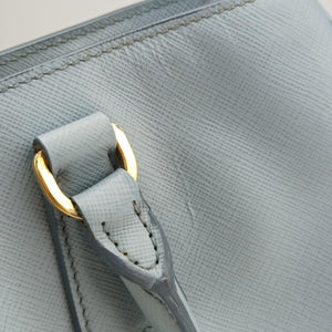 Pre-owned Prada Galleria Blue SAFFIANO Leather BN1801 shoulderbag | stylenewstar