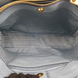 Pre-owned Prada Galleria Blue SAFFIANO Leather BN1801 shoulderbag | stylenewstar