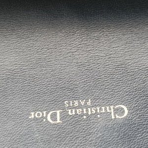 Pre-owned Christian Dior Saddle Navy×Gray jacquard shoulderbag | stylenewstar