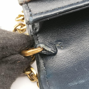 Pre-owned Christian Dior Saddle Navy×Gray jacquard shoulderbag | stylenewstar