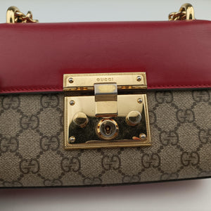 Pre-owned Gucci Padlock Beige×red×pink PVC coated canvas×leather 409487 shoulderbag | stylenewstar