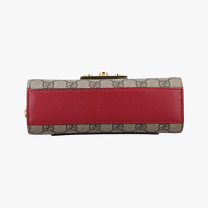 Pre-owned Gucci Padlock Beige×red×pink PVC coated canvas×leather 409487 shoulderbag | stylenewstar