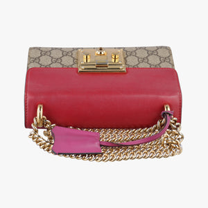 Pre-owned Gucci Padlock Beige×red×pink PVC coated canvas×leather 409487 shoulderbag | stylenewstar