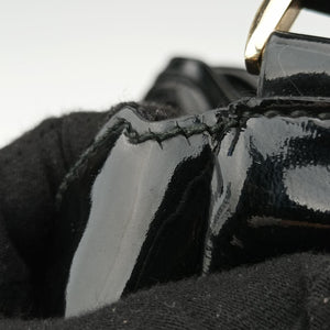 Pre-owned Gucci Abbey D-ring Hobo Black Patent 189833 handbag | stylenewstar
