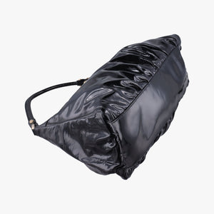 Pre-owned Gucci Abbey D-ring Hobo Black Patent 189833 handbag | stylenewstar