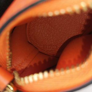 Pre-owned Loewe Elephant Pouch Orange Leather coinpurse | stylenewstar