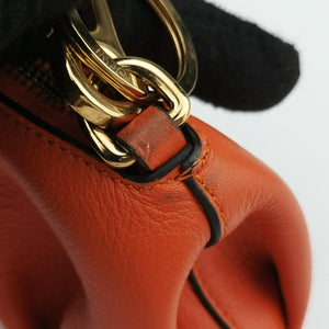 Pre-owned Loewe Elephant Pouch Orange Leather coinpurse | stylenewstar