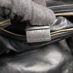 Pre-owned Celine Luggage Mini Shopper Green×black Leather handbag | stylenewstar
