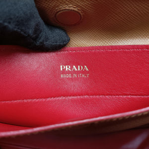 Vintage Prada Double Cuir Camel SAFFIANO Leather BN2755 shoulderbag | stylenewstar
