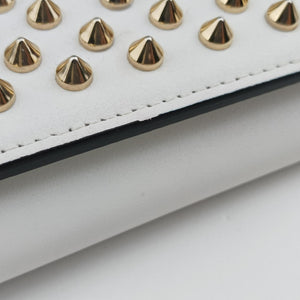 Pre-owned Christian Louboutin Paloma Clutch White Leather clutchbag | stylenewstar