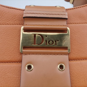 Pre-owned Christian Dior Street Chic Columbus Brown Leather shoulderbag | stylenewstar