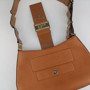 Pre-owned Christian Dior Street Chic Columbus Brown Leather shoulderbag | stylenewstar