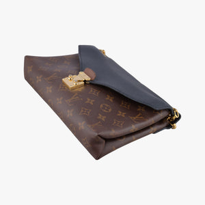 Secondhand Louis Vuitton PALLAS Chain Brown×Noir Monogram Canvas×calf leather M41223 shoulderbag | stylenewstar