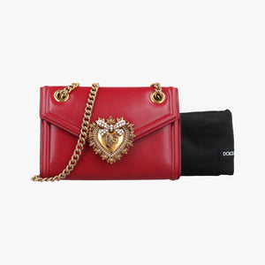 Pre-owned Dolce & Gabbana DEVOTION Red Leather shoulderbag | stylenewstar