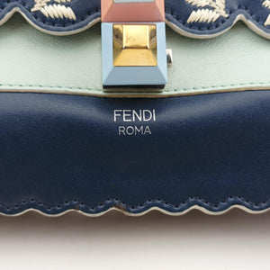 Secondhand Fendi KAN I Blue×Multicolour Leather 8BT283 shoulderbag | stylenewstar