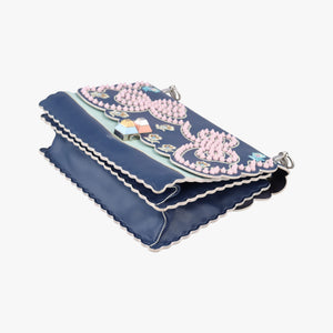 Secondhand Fendi KAN I Blue×Multicolour Leather 8BT283 shoulderbag | stylenewstar