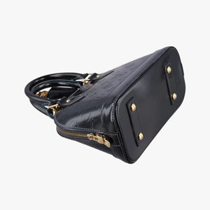 Pre-owned Louis Vuitton Alma BB Bleu Nuit Monogram Vernis shoulderbag | stylenewstar