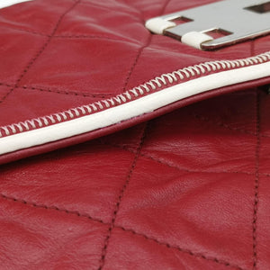 Vintage Chanel 2.55East West Red Leather A37691 shoulderbag | stylenewstar