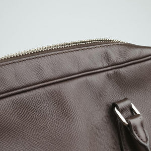 Secondhand Prada business bag briefcase Brown SAFFIANO Leather 2VE363 handbag | stylenewstar