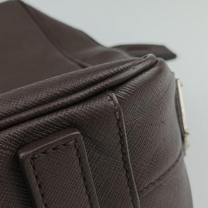 Secondhand Prada business bag briefcase Brown SAFFIANO Leather 2VE363 handbag | stylenewstar