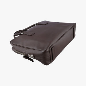 Secondhand Prada business bag briefcase Brown SAFFIANO Leather 2VE363 handbag | stylenewstar