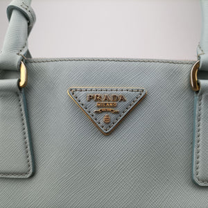 Pre-owned Prada Galleria Blue SAFFIANO Leather BN2274 handbag | stylenewstar