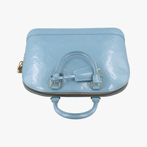 Pre-owned Louis Vuitton Alma PM Light Blue Vernis handbag | stylenewstar