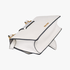 Pre-owned Miu Miu Miu Lady White Leather shoulderbag | stylenewstar