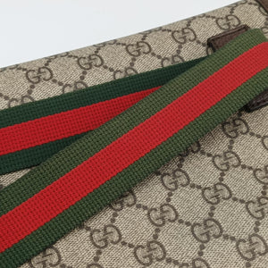 Pre-owned Gucci NEO VINTAGE GG Supreme Brown PVC coated canvas×Leather 493930 bum bag/waist bag | stylenewstar