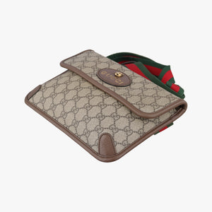 Pre-owned Gucci NEO VINTAGE GG Supreme Brown PVC coated canvas×Leather 493930 bum bag/waist bag | stylenewstar