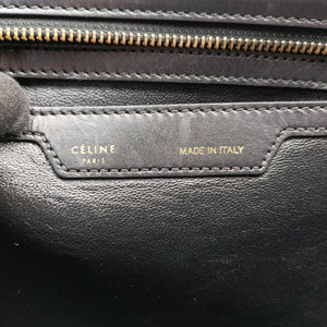 Pre-owned Celine Trapeze Beige×black×blue Suede × leather shoulderbag | stylenewstar