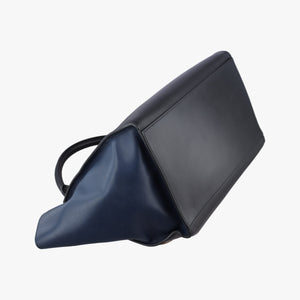 Pre-owned Celine Trapeze Beige×black×blue Suede × leather shoulderbag | stylenewstar