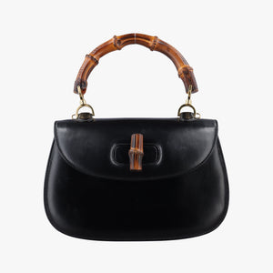 Pre-owned Gucci Bamboo Black Leather 000-21 handbag | stylenewstar