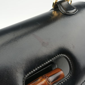 Pre-owned Gucci Bamboo Black Leather 000-21 handbag | stylenewstar