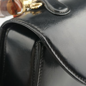 Pre-owned Gucci Bamboo Black Leather 000-21 handbag | stylenewstar