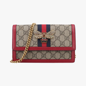 Vintage Gucci Queen Margaret Beige×Red×Navy PVC coated canvas×leather 476079 shoulderbag | stylenewstar