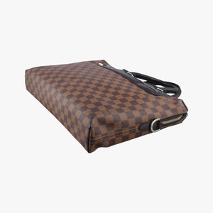 Pre-owned Louis Vuitton PDJ Port Document Jour Ebene x Noir Damier canvas x leather N41438 handbag | stylenewstar