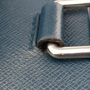 Pre-owned Louis Vuitton Porto Document Business MM Ocean Blue Taiga M32705 handbag | stylenewstar
