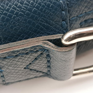 Pre-owned Louis Vuitton Porto Document Business MM Ocean Blue Taiga M32705 handbag | stylenewstar