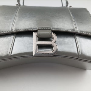 Vintage Balenciaga Hourglass XS Silver leather shoulderbag | stylenewstar