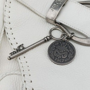 Vintage Christian Dior Gaucho White leather shoulderbag | stylenewstar
