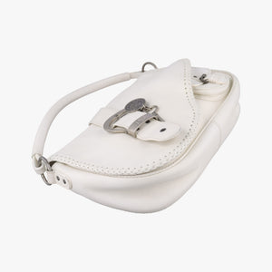Vintage Christian Dior Gaucho White leather shoulderbag | stylenewstar