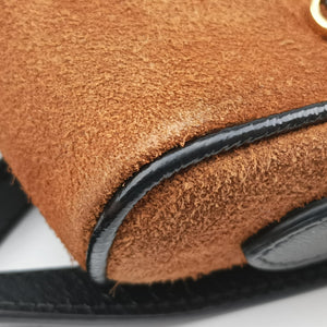 Pre-owned Gucci OPHIDIA Brown×black×multi Suede×leather 517350 shoulderbag | stylenewstar