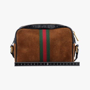 Pre-owned Gucci OPHIDIA Brown×black×multi Suede×leather 517350 shoulderbag | stylenewstar