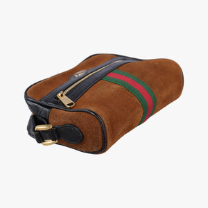 Pre-owned Gucci OPHIDIA Brown×black×multi Suede×leather 517350 shoulderbag | stylenewstar