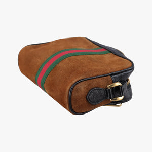 Pre-owned Gucci OPHIDIA Brown×black×multi Suede×leather 517350 shoulderbag | stylenewstar