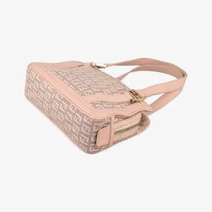 Pre-owned Fendi Zucchino Beige×Pink canvas×Leather 8BL074 handbag | stylenewstar