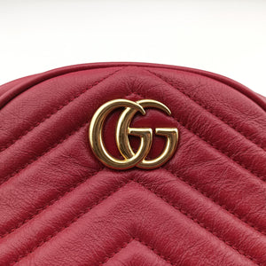 Pre-owned Gucci GG Marmont Red Leather 550154 shoulderbag | stylenewstar